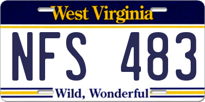WV license plate NFS483