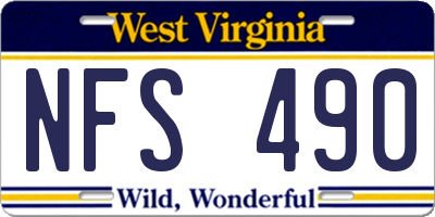 WV license plate NFS490