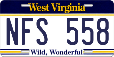 WV license plate NFS558