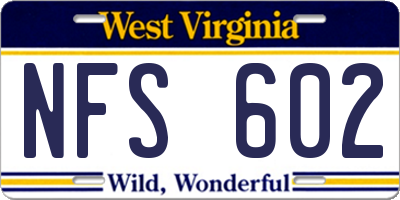 WV license plate NFS602