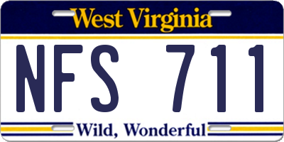 WV license plate NFS711