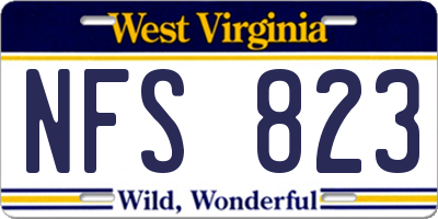 WV license plate NFS823
