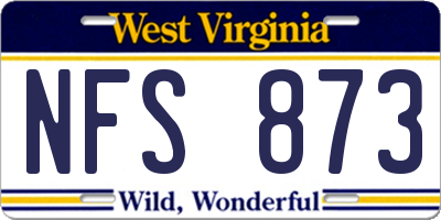 WV license plate NFS873