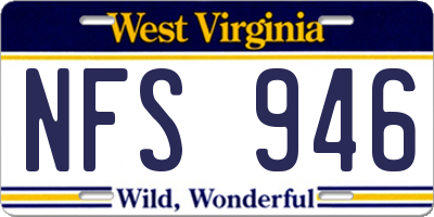 WV license plate NFS946