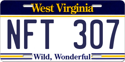 WV license plate NFT307