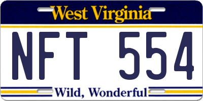 WV license plate NFT554