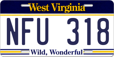 WV license plate NFU318