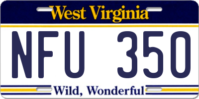 WV license plate NFU350
