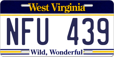WV license plate NFU439