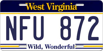 WV license plate NFU872