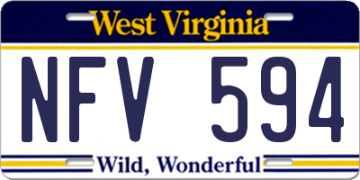 WV license plate NFV594