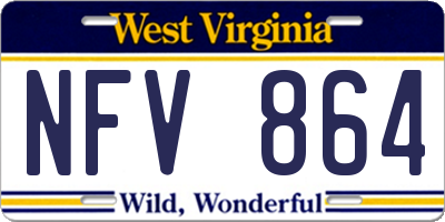 WV license plate NFV864