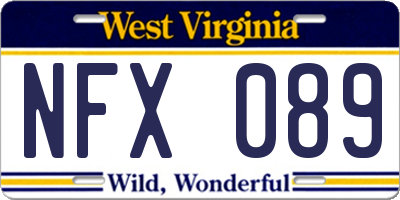 WV license plate NFX089