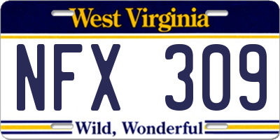 WV license plate NFX309