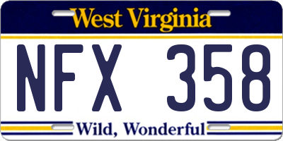 WV license plate NFX358
