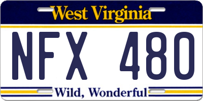 WV license plate NFX480