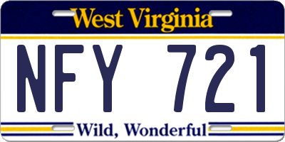WV license plate NFY721