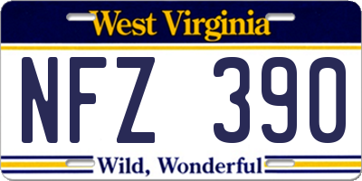 WV license plate NFZ390