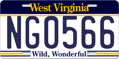 WV license plate NG0566