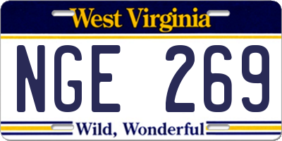 WV license plate NGE269