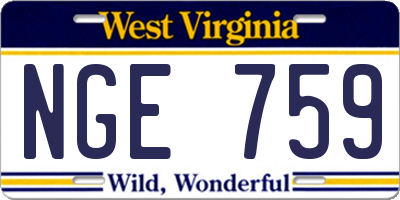 WV license plate NGE759