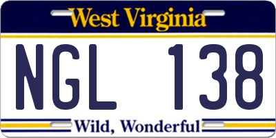 WV license plate NGL138