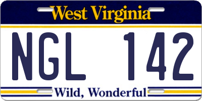 WV license plate NGL142