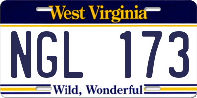 WV license plate NGL173