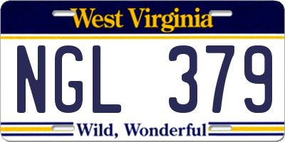 WV license plate NGL379