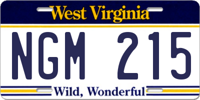 WV license plate NGM215