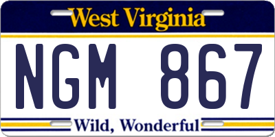 WV license plate NGM867