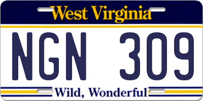 WV license plate NGN309