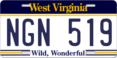 WV license plate NGN519