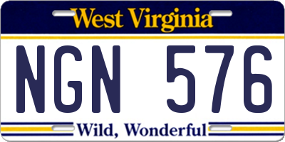 WV license plate NGN576