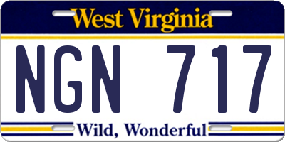WV license plate NGN717