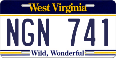 WV license plate NGN741