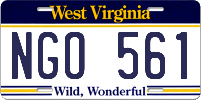 WV license plate NGO561