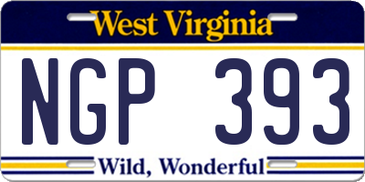 WV license plate NGP393