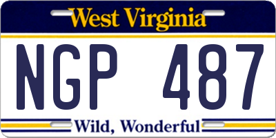 WV license plate NGP487