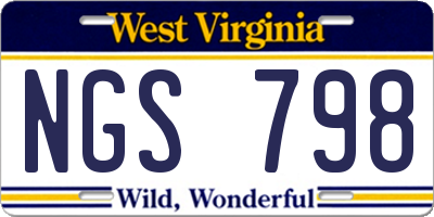 WV license plate NGS798