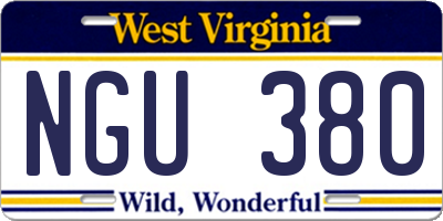 WV license plate NGU380