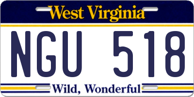 WV license plate NGU518