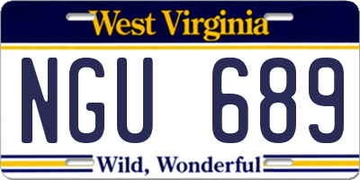 WV license plate NGU689