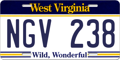 WV license plate NGV238