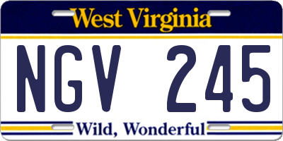 WV license plate NGV245