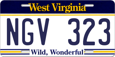 WV license plate NGV323