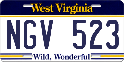 WV license plate NGV523
