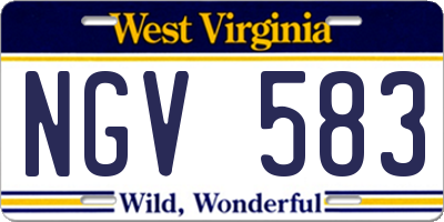 WV license plate NGV583