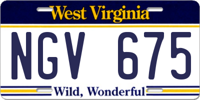 WV license plate NGV675