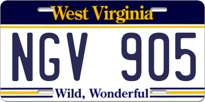 WV license plate NGV905